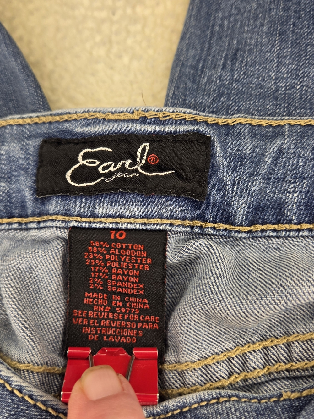 Blue Embroidered Ankle Cut Women’s Jeans By Earl Size 10 - Picture 10 of 13